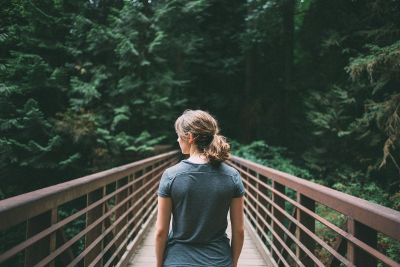 standing on a bridge