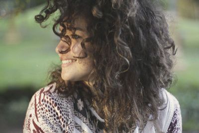 curly haired woman