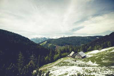 little cabin on a mountain