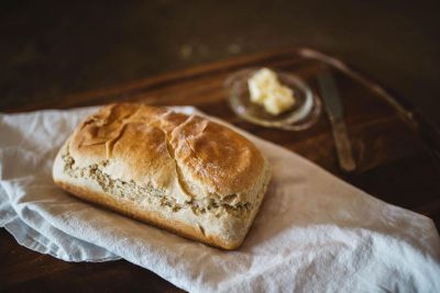 loaf of bread with butter