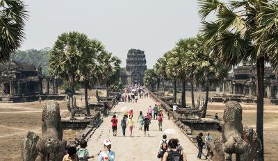 tourists visiting a tourist attraction