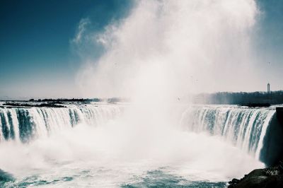 misty waterfall