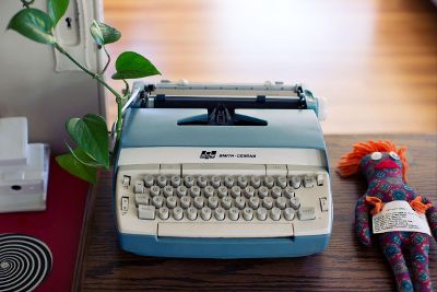 typewriter on a desk