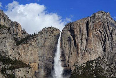 waterfall through cliff