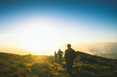 people hiking in nature