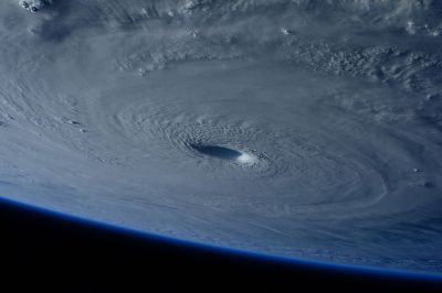 snow storm on satellite