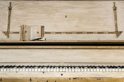 book on a piano