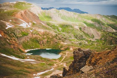 mountains with lake