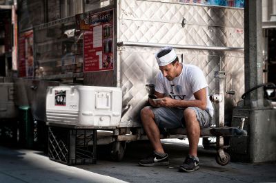 vendor taking a break