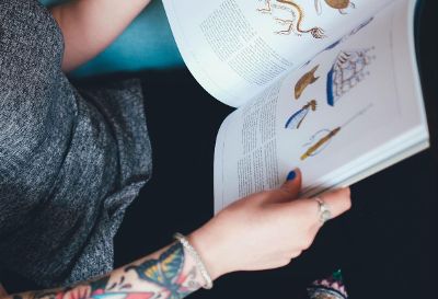 person reading book