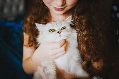 girl with cat