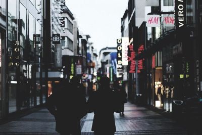 busy shopping area