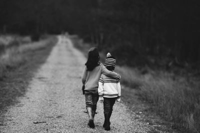 two children walking