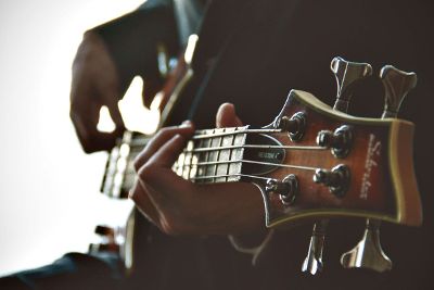 man playing a guitar