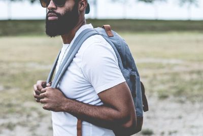 a student walking to college