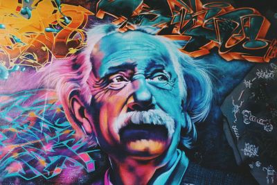 albert einstein painting