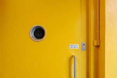 yellow door and wall
