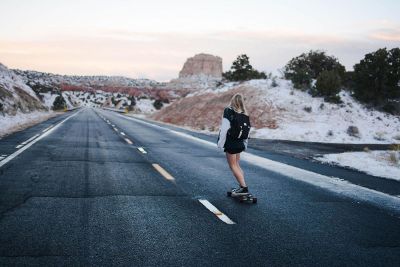 girl skating on skateboards