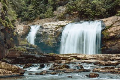 waterfall in the mountains