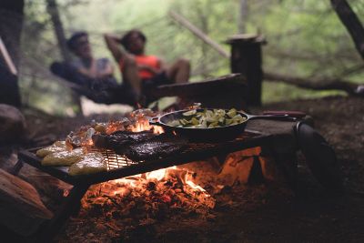 campfire and food
