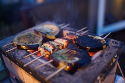 food on grill