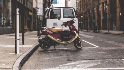 parked scooter on street