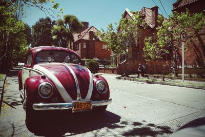 vintage volkswagen parked on street