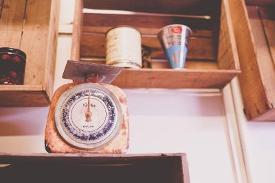 food scale in kitchen