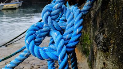 blue knotted rope