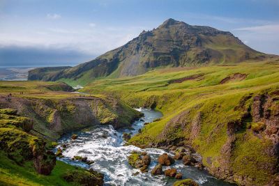 scenic mountain and river landscape