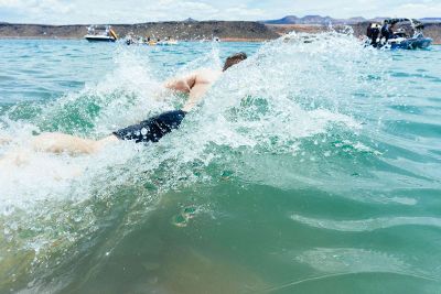 swimming in open water