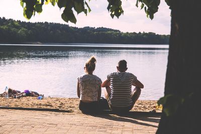 couple on the lake
