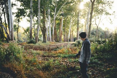 man in the woods