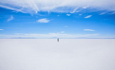 person on snowy landscape