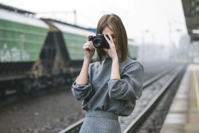 woman taking photos
