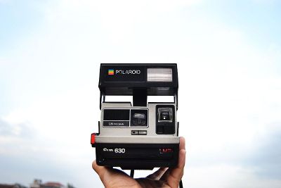 old school polaroid camera