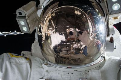astronaut taking selfie