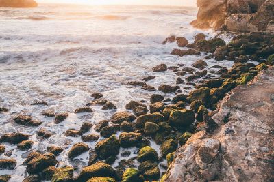 rocky rough water ocean