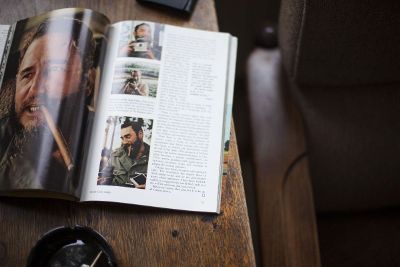 magazine on a table