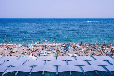 crowded beach