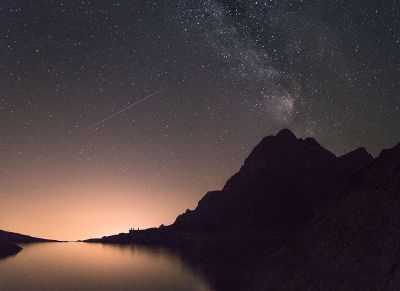 night sky over mountain