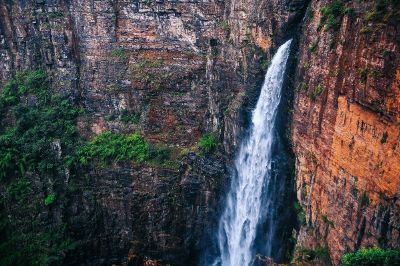 waterfalls from mountains