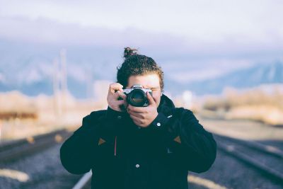 man taking photo