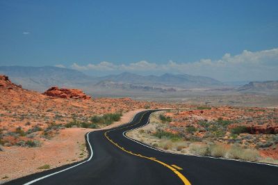 flat desert road