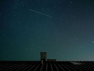 night sky with a shooting star