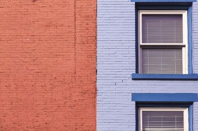 brick wall with windows