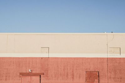 red and white building