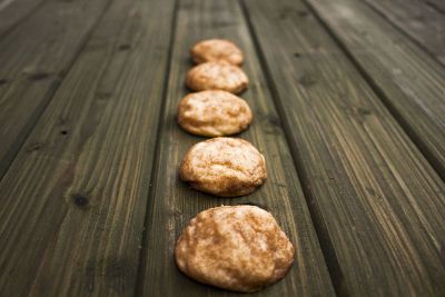 cookies in a line