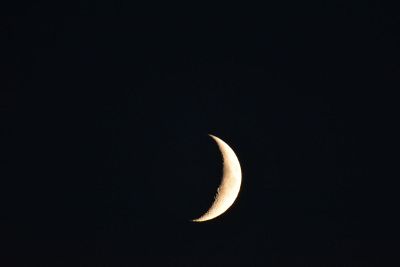 crescent moon at night