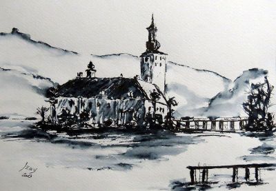 painting of church